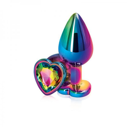 Rear Assets Mulitcolor Heart Medium Rainbow - Anal Toys - www.Coyha.com