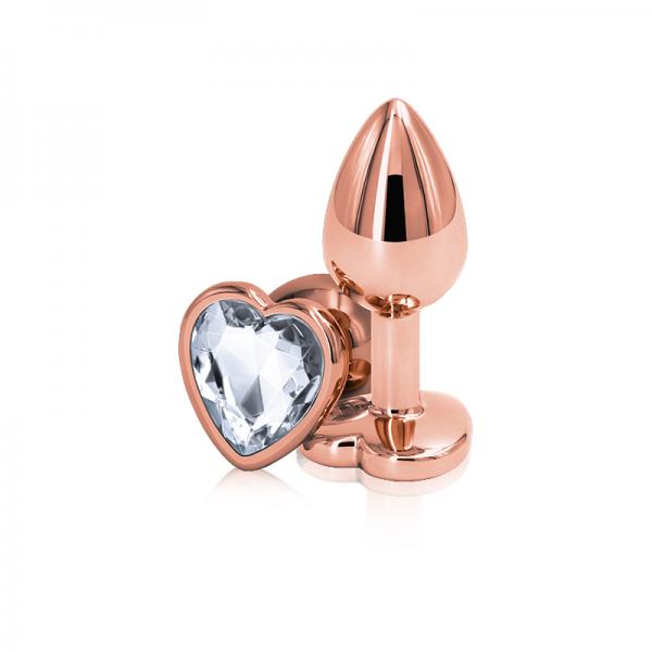 Rear Assets Rose Gold Heart Small Clear - Anal Toys - www.Coyha.com