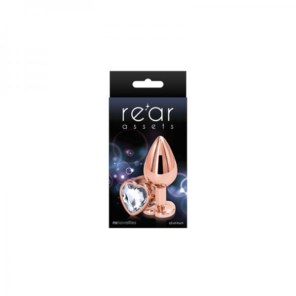 Rear Assets Rose Gold Heart Medium Clear - Anal Toys - www.Coyha.com