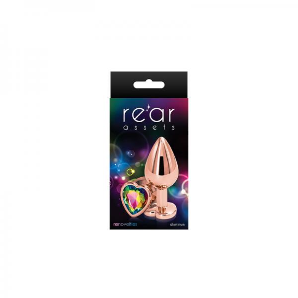 Rear Assets Rose Gold Heart Medium Rainbow - Anal Toys - www.Coyha.com