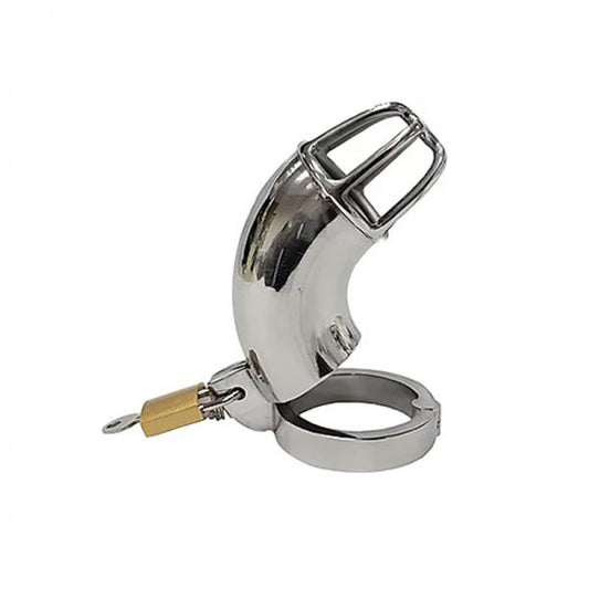 Stainless Cock Cage With Padlock In Clamshell - Bondage - www.Coyha.com