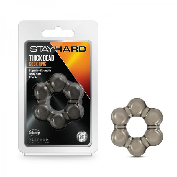 Stay Hard Thick Bead Cock Ring Black - Men's Toys - www.Coyha.com