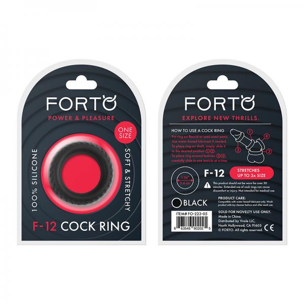 Forto F-12: 35 Mm 100% Liquid Silicone C-ring Black - Men's Toys - www.Coyha.com