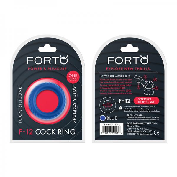 Forto F-12: 35 Mm 100% Liquid Silicone C-ring Blue - Men's Toys - www.Coyha.com