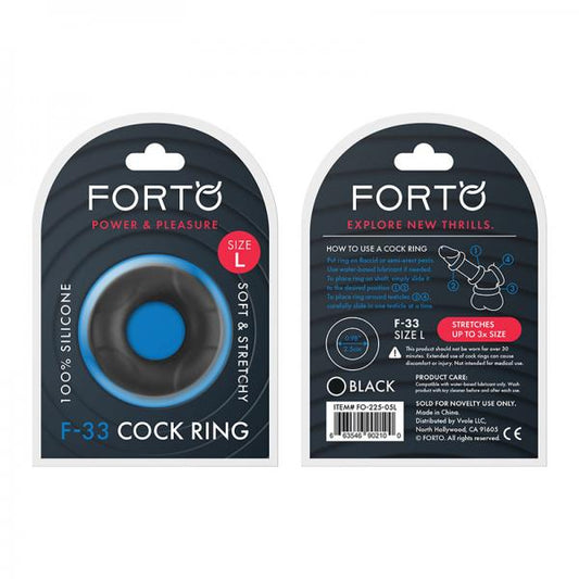 Forto F-33: 25mm 100% Liquid Silicone C-ring Lg Black - Men's Toys - www.Coyha.com