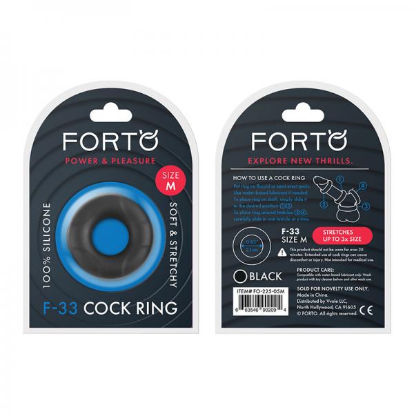 Forto F-33: 21mm 100% Liquid Silicone C-ring Med Black - Men's Toys - www.Coyha.com