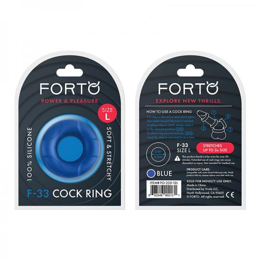 Forto F-33: 25mm 100% Liquid Silicone C-ring Lg Blue - Men's Toys - www.Coyha.com