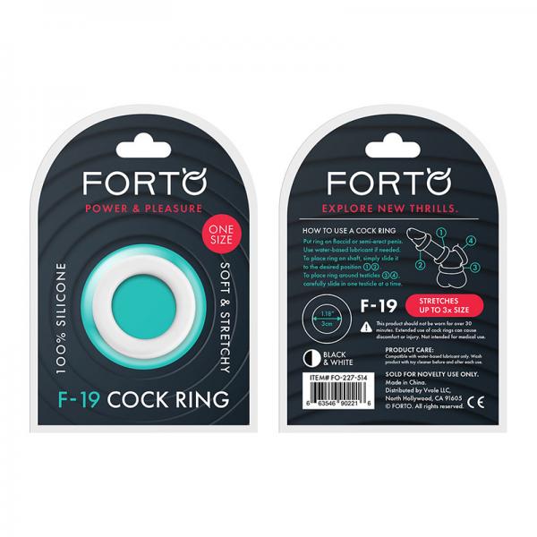 Forto F-19: 100% Liquid Silicone 2-tone C-ring Black/white - Men's Toys - www.Coyha.com