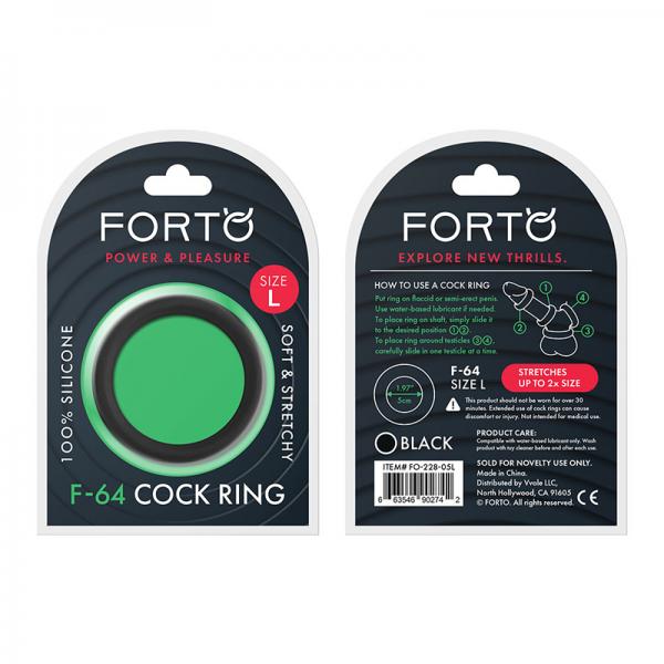 Forto F-64: 50mm 100% Silicone Ring Wide Lg Black - Men's Toys - www.Coyha.com