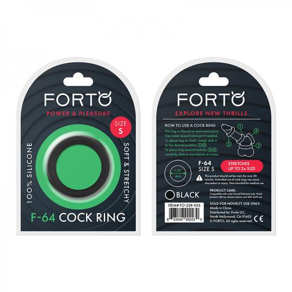 Forto F-64: 40mm 100% Silicone Ring Wide Sm Black - Men's Toys - www.Coyha.com