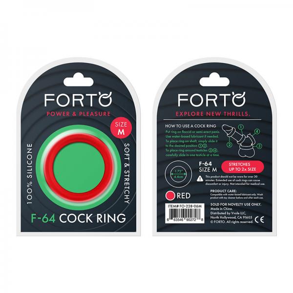 Forto F-64: 45mm 100% Silicone Ring Wide Med Red - Men's Toys - www.Coyha.com