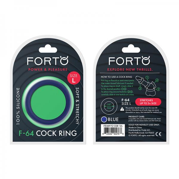 Forto F-64: 50mm 100% Silicone Ring Wide Lg Blue - Men's Toys - www.Coyha.com