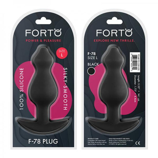 Forto F-78: Pointee 100% Silicone Plug Large Black - Anal Toys - www.Coyha.com