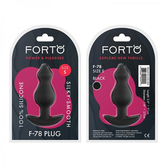 Forto F-78: Pointee 100% Silicone Plug Small Black - Anal Toys - www.Coyha.com