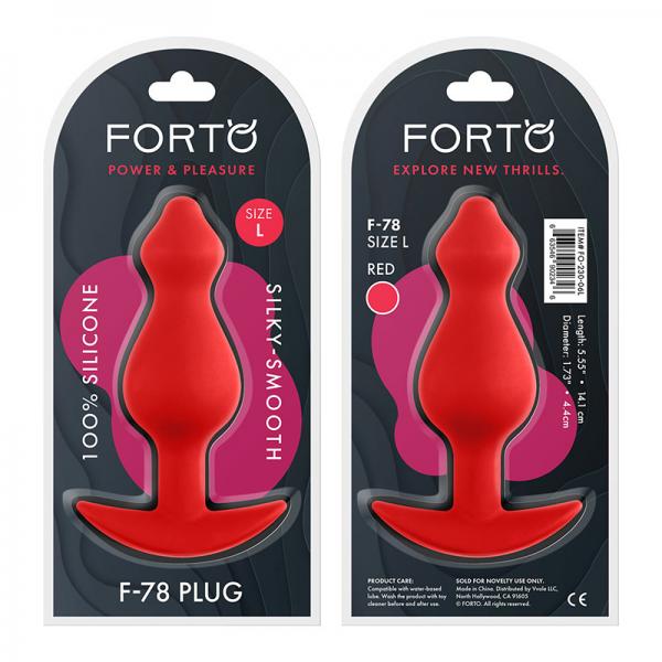 Forto F-78: Pointee 100% Silicone Plug Large Red - Anal Toys - www.Coyha.com