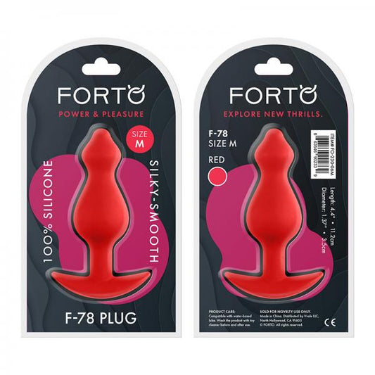 Forto F-78: Pointee 100% Silicone Plug Medium Red - Anal Toys - www.Coyha.com