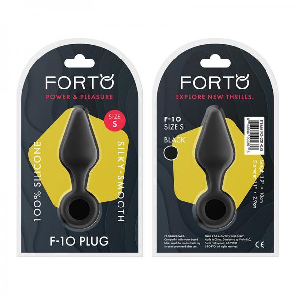 Forto F-10: Silicone Plug W/ Pull Ring Sm Black - Anal Toys - www.Coyha.com