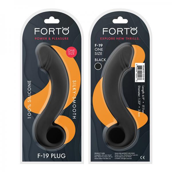 Forto F-19: 100% Silicone Plug Black - Anal Toys - www.Coyha.com