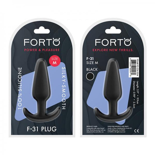 Forto F-31: 100% Silicone Plug Med Black - Anal Toys - www.Coyha.com