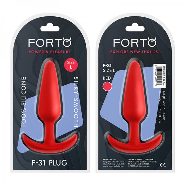 Forto F-31: 100% Silicone Plug Lg Red - Anal Toys - www.Coyha.com