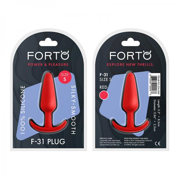 Forto F-31: 100% Silicone Plug Sm Red - Anal Toys - www.Coyha.com