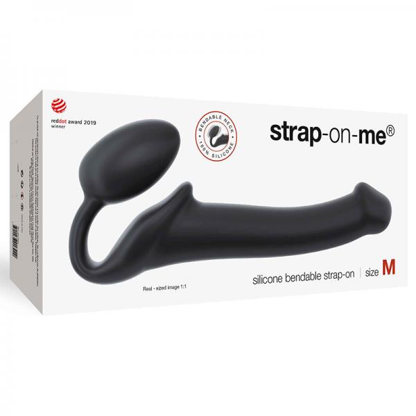 Strap-on-me Semi-realistic Bendable Strap-on Black Size M - Dildos - www.Coyha.com