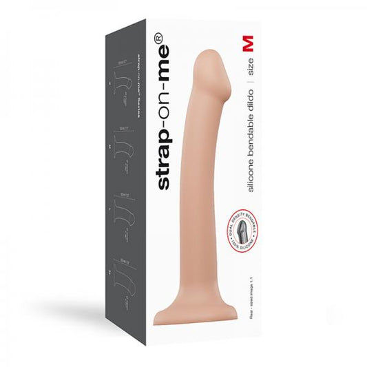 Strap-on-me Semi-realistic Dual Density Bendable Dildo Vanilla Size M - Dildos - www.Coyha.com