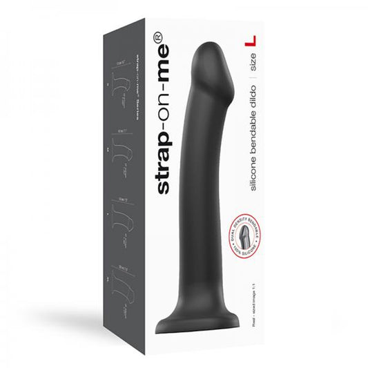 Strap-on-me Semi-realistic Dual Density Bendable Dildo Black Size L - Dildos - www.Coyha.com