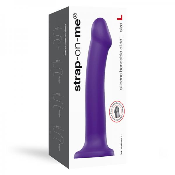 Strap-on-me Semi-realistic Dual Density Bendable Dildo Purple Size L - Dildos - www.Coyha.com