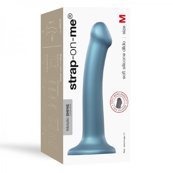 Strap-on-me Mono Density Dildo Metallic Duck Blue Size M - Shine - Dildos - www.Coyha.com