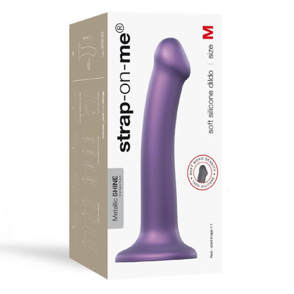 Strap-on-me Mono Density Dildo Metallic Purple Size M - Shine - Dildos - www.Coyha.com