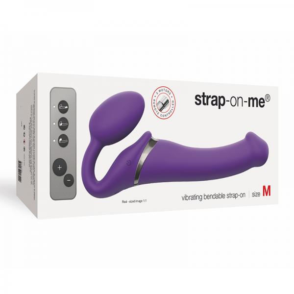 Strap-on-me Vibrating 3 Motors Strap On M - Purple - Dildos - www.Coyha.com