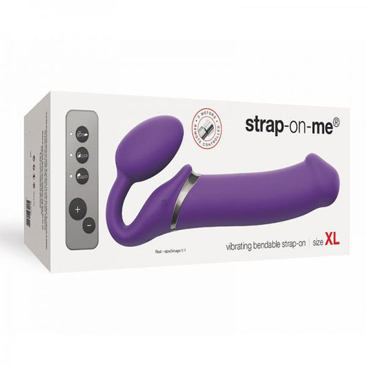 Strap-on-me Vibrating 3 Motors Strap On Xl - Purple - Dildos - www.Coyha.com