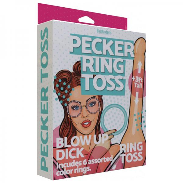 Inflatable Pecker Ring Toss - 3'. 6 Assorted Color Rings Included. - Extras - www.Coyha.com