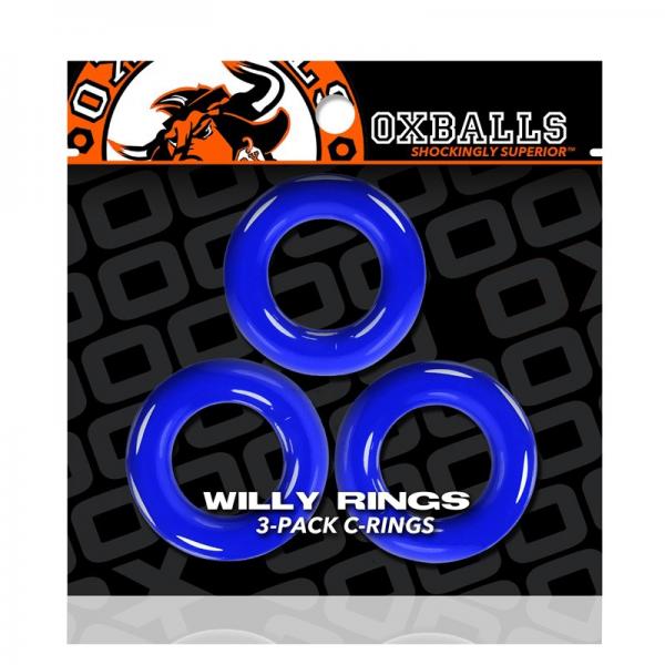 Oxballs Willy Rings 3-pack Cockrings O/s Police Blue - Men's Toys - www.Coyha.com