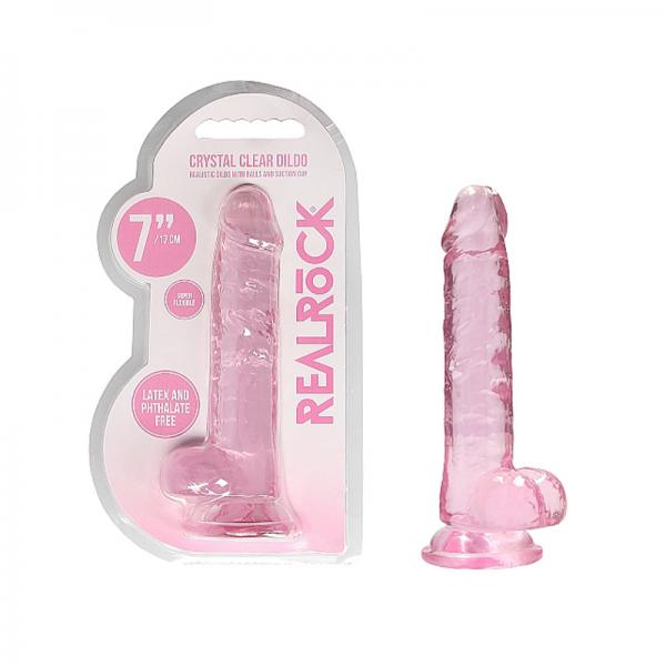 Realrockrealistic Dildo With Balls 7in Pink - Dildos - www.Coyha.com