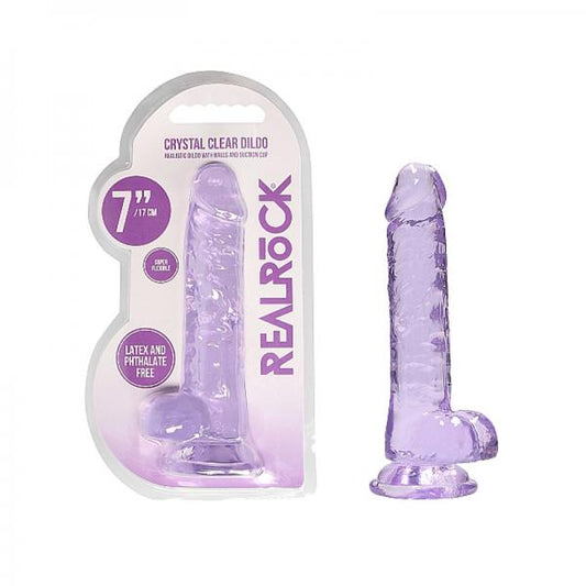 Realrock Realistic Dildo With Balls 7in Purple - Dildos - www.Coyha.com