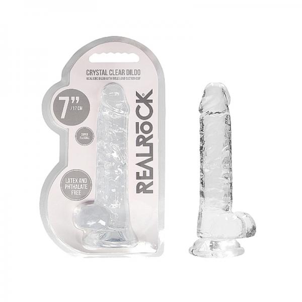 Realrock Realistic Dildo With Balls 7in Transparent - Dildos - www.Coyha.com