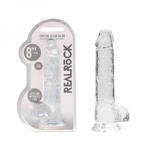 Realrock Realistic Dildo With Balls 8in Transparent - Dildos - www.Coyha.com