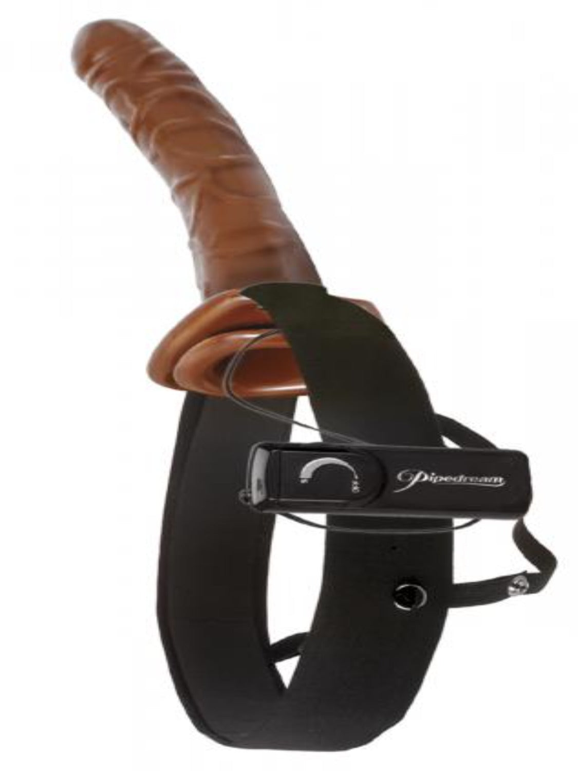 Chocolate Dream 10 inch Vibrating Hollow Strap-On - Men's Toys - www.Coyha.com