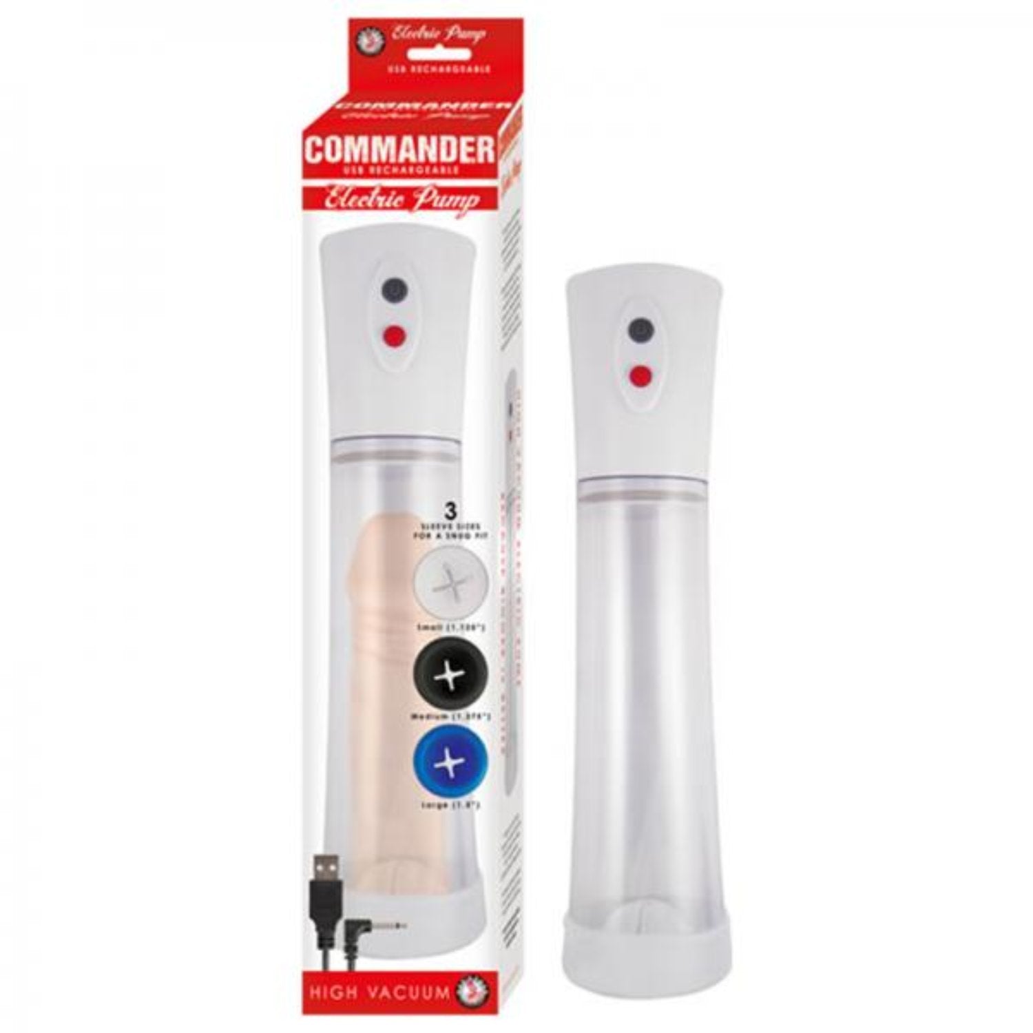 Commander Electric Penis Pump Clear - Men's Toys - www.Coyha.com