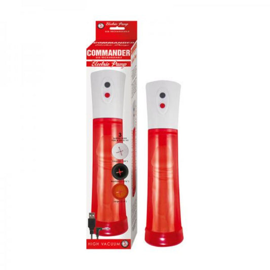 Commander Electric Penis Pump Red - Men's Toys - www.Coyha.com