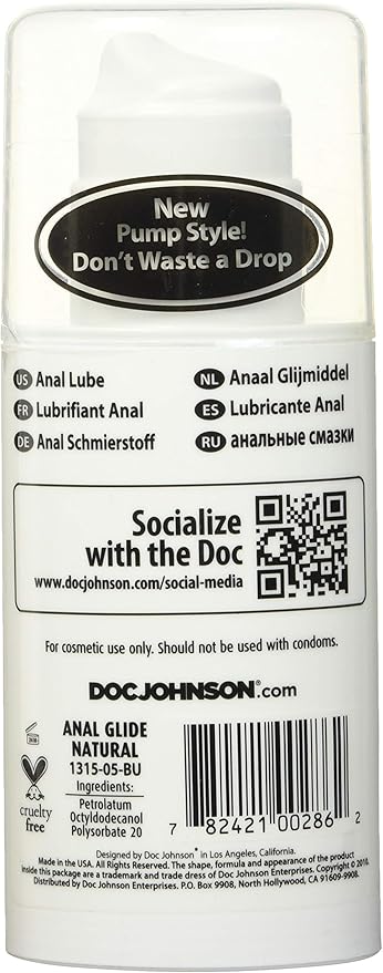 Doc Johnson Anal Lube Natural 3.4oz Airless Pump - Lubes & Lotions - www.Coyha.com