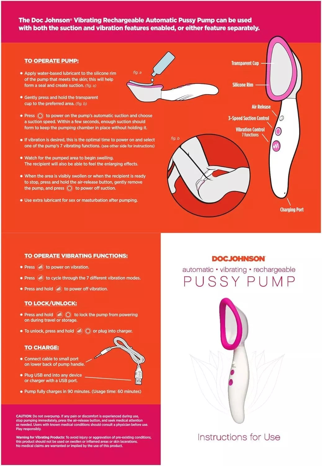 Doc Johnson Automatic Pussy Pump Vibrating Pink White - Vibrators - www.Coyha.com