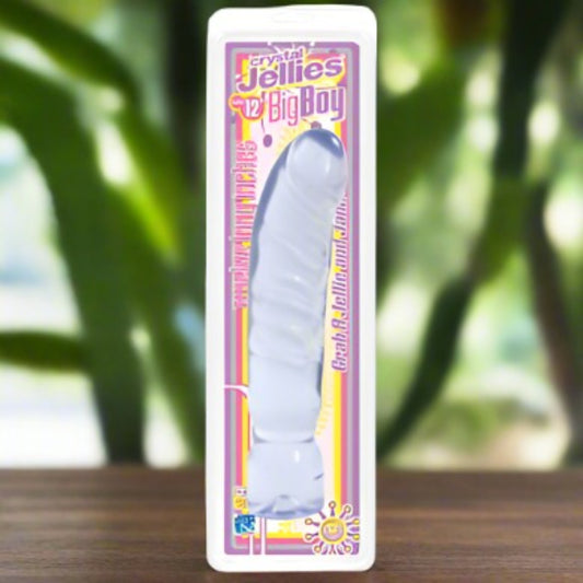 Doc Johnsons Crystal Jellies Big Boy 12 Inch Dildo Clear - Dildos - www.Coyha.com