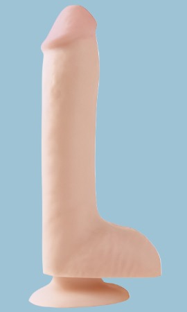 Keep It Basix Rubber 8 inch Dildo With Suction Cup Beige - Dildos - www.Coyha.com