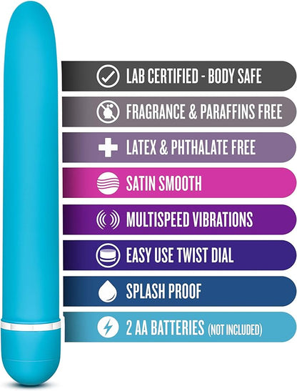 Luxuriate Silky Smooth 7 Inch Vibrator Blue - Vibrators - www.Coyha.com