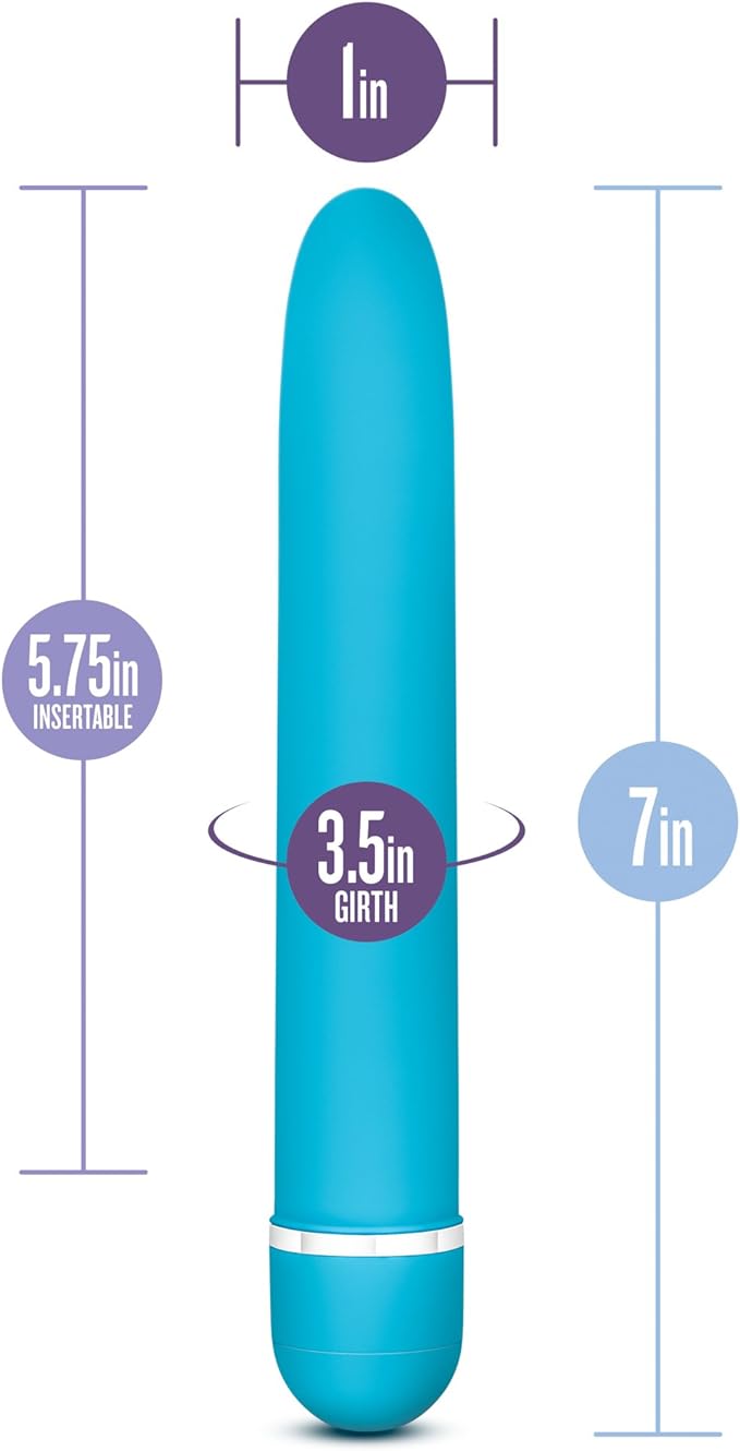 Luxuriate Silky Smooth 7 Inch Vibrator Blue - Vibrators - www.Coyha.com