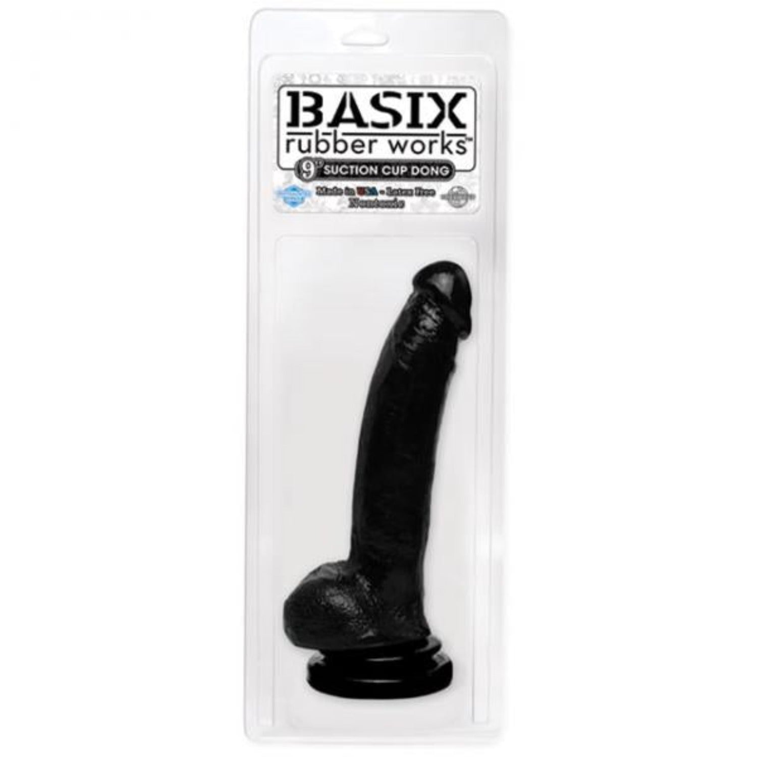 Wow Black Basix Rubber 9 inch Dildo With Suction Cup - Dildos - www.Coyha.com